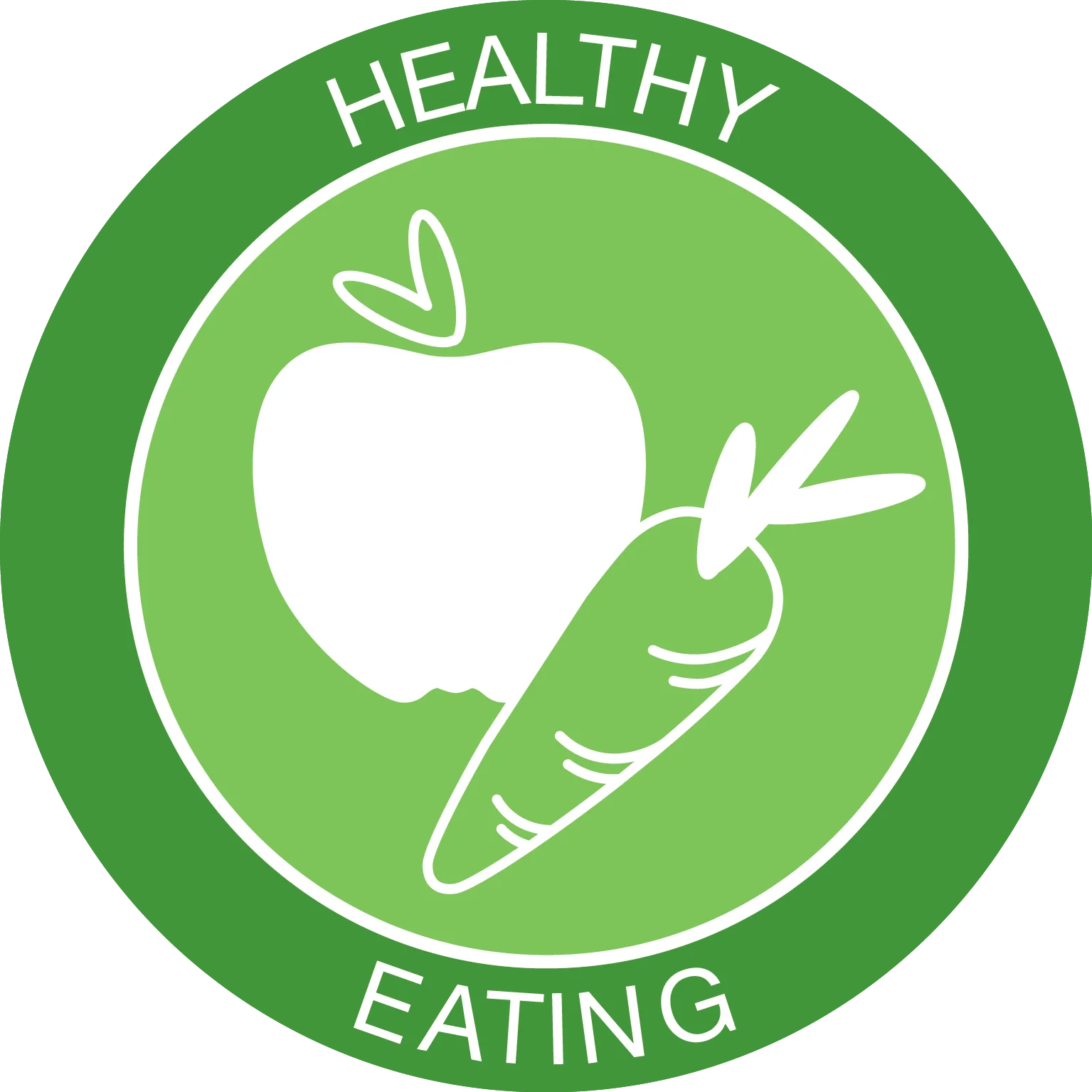 Fresh and Nutritious Healthy Eating Clipart with Apple and Carrot Icon