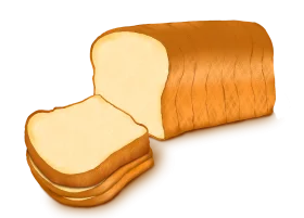 Freshly Sliced Golden Brown Bread Loaf Clipart Illustration