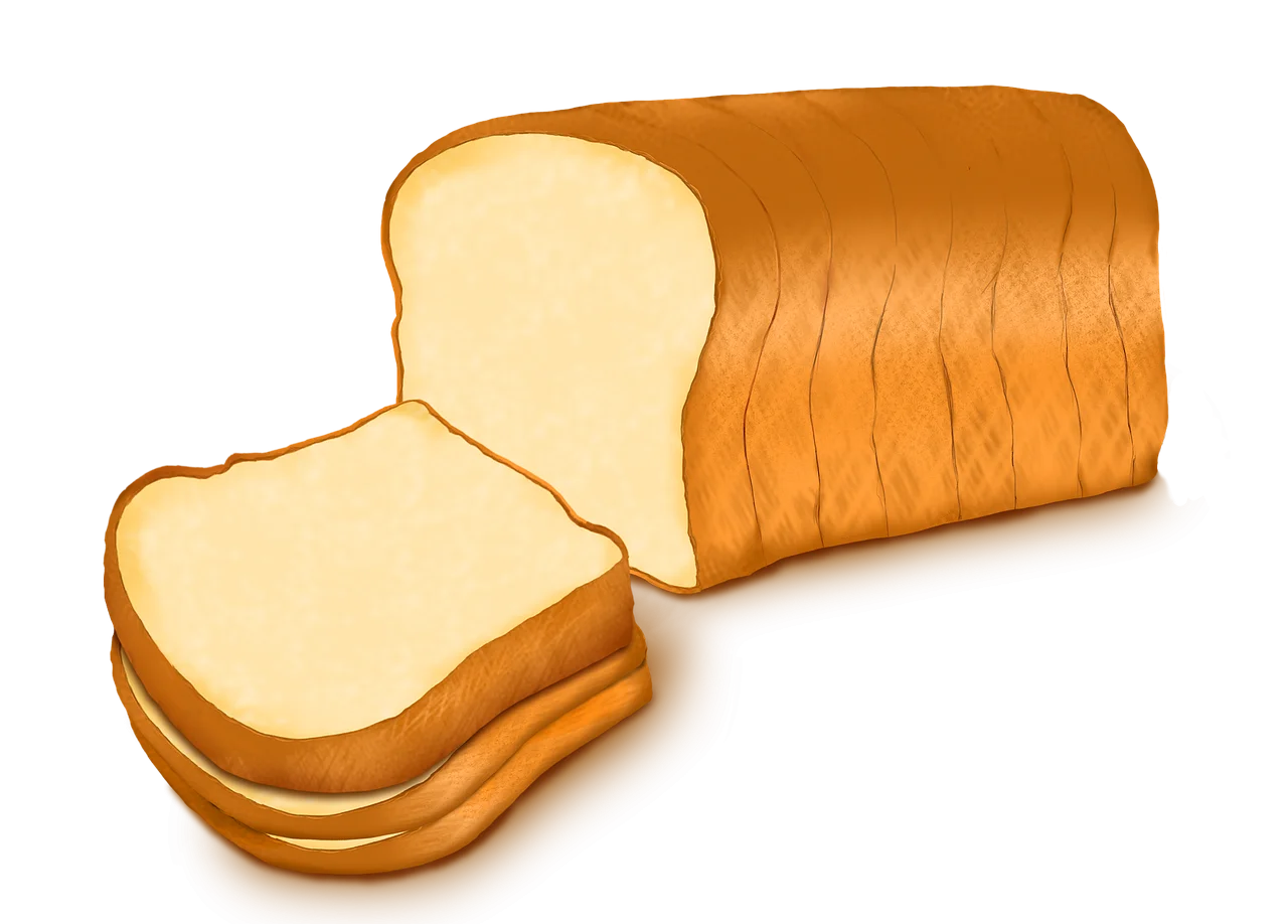 Freshly Sliced Golden Brown Bread Loaf Clipart Illustration