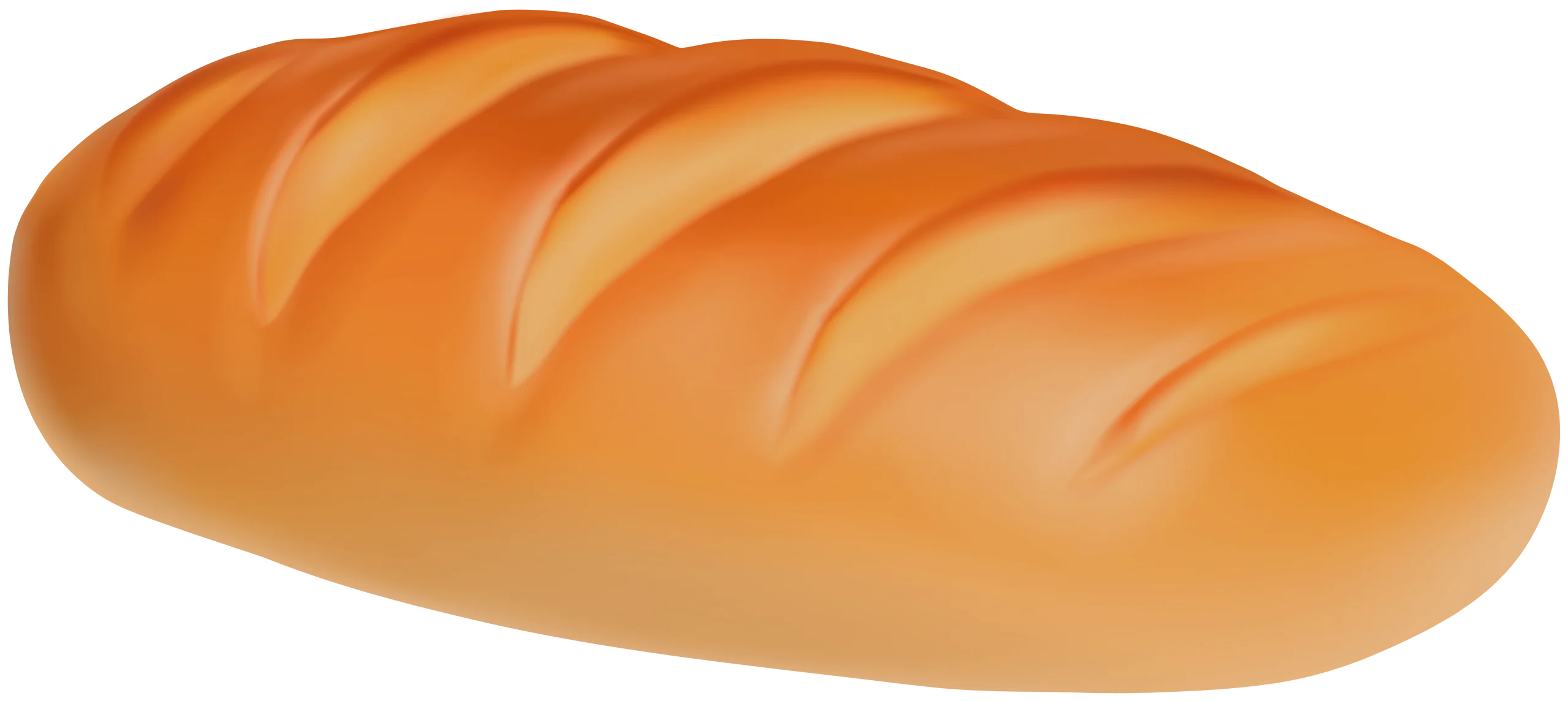 Golden-Brown Classic French Bread Clipart Illustration with Soft Curves