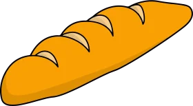 Golden French Baguette Clipart: Freshly Baked Artisan Bread Illustration