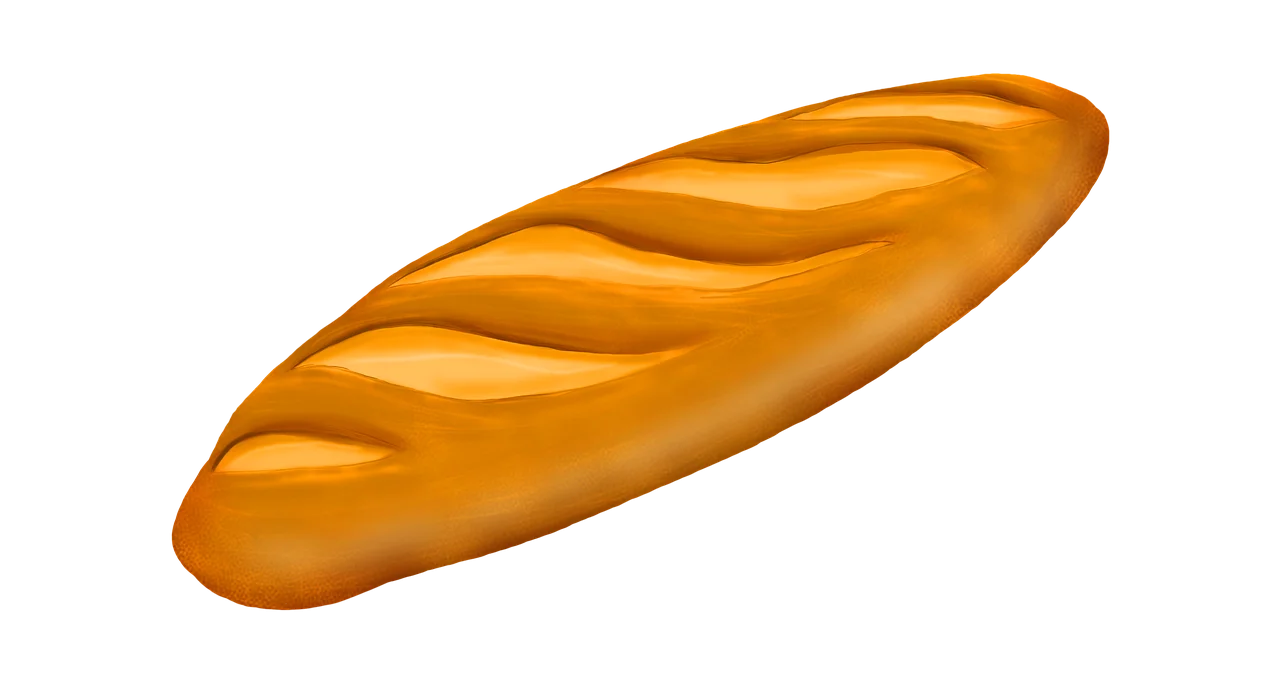 Golden French Baguette Clipart Illustration with Warm Bakery Tones