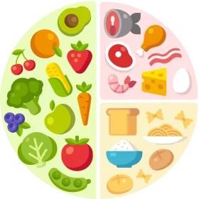 Nutritious Food Groups Illustrated in Adorable Dietary Balanced Clipart