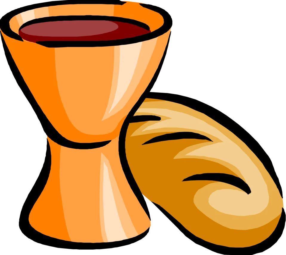 Rustic Bread and Ceramic Chalice Minimalist Clipart Design