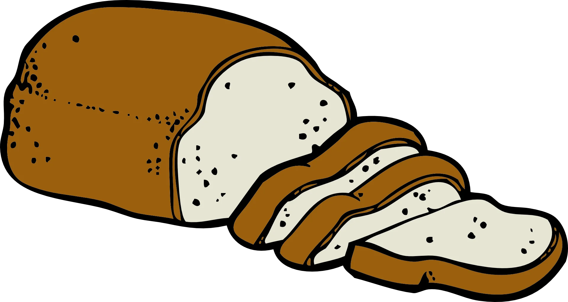 Rustic Homemade Bread Loaf Sliced Fresh Artisan Bakery Clipart Illustration