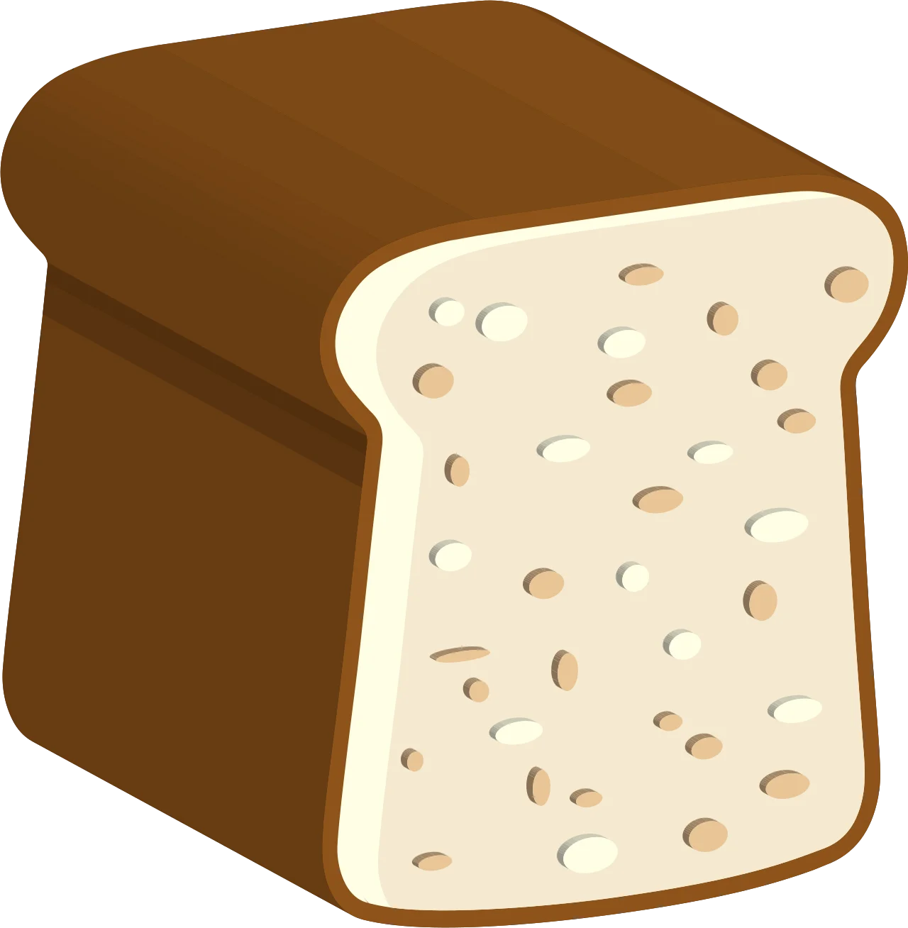 Rustic Swiss Cheese Style Bread Slice Clipart with Warm Earthy Tones