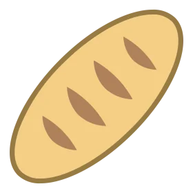 Simple Rustic Bread Loaf Clipart - Minimalist Golden Bakery Illustration