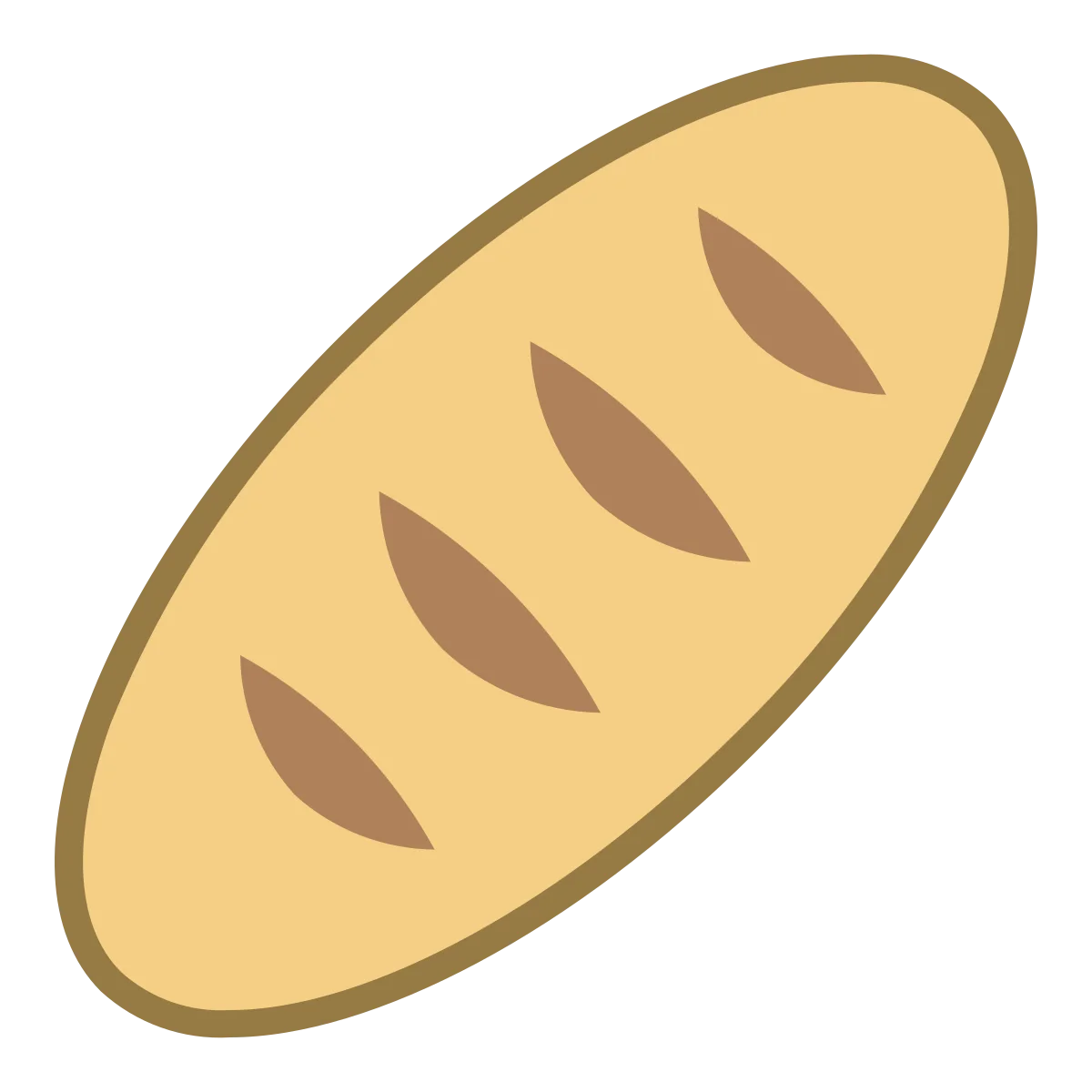 Simple Rustic Bread Loaf Clipart - Minimalist Golden Bakery Illustration