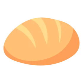 Warm Golden Bread Loaf Clipart: Freshly Baked Artisan Bakery Illustration
