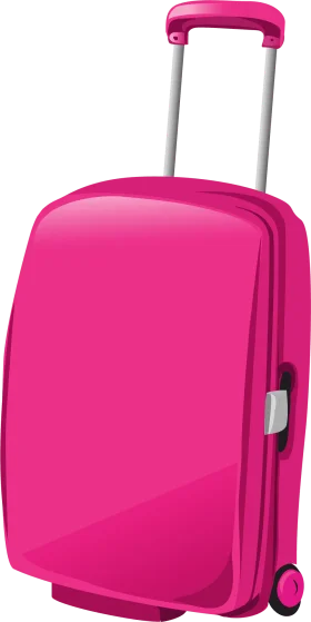 Bright Pink Expandable Wheeled Suitcase Luggage Clipart for Travel Enthusiasts