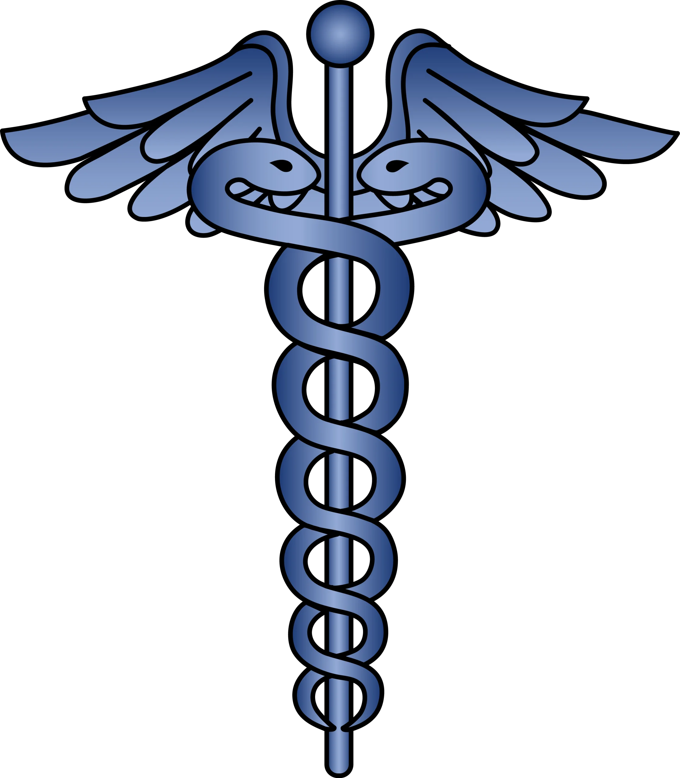 Classic Caduceus Medical Symbol Clipart - Healthcare Professional Icon Design