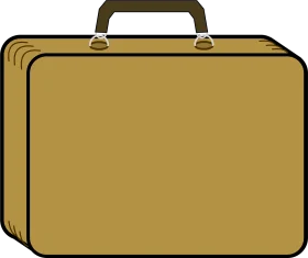 Classic Golden Brown Business Travel Briefcase Clipart Design