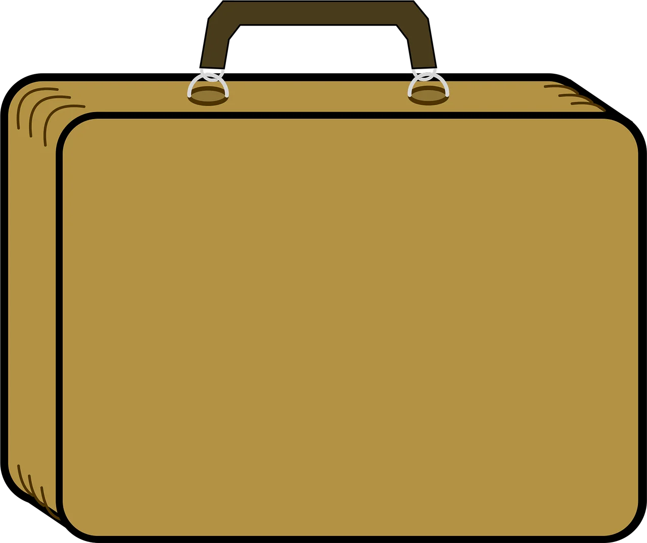 Classic Golden Brown Business Travel Briefcase Clipart Design