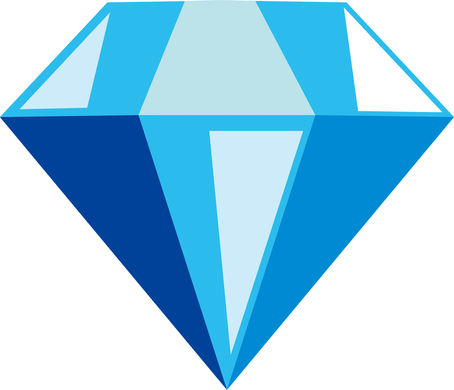 Elegant Blue Diamond Clipart: Geometric Gem Vector Illustration Design