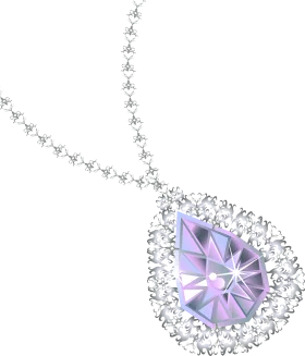 Elegant Diamond and Lavender Gemstone Pendant Clipart with Sparkling Crystal Accent
