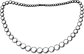 Elegant Pearl Necklace Clipart with Graduated Circular Beads Design