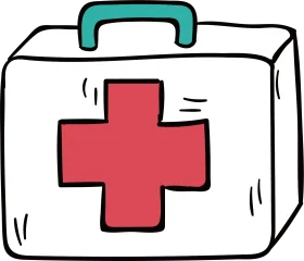 Emergency First Aid Medical Kit Clipart - Essential Healthcare Cartoon Illustration