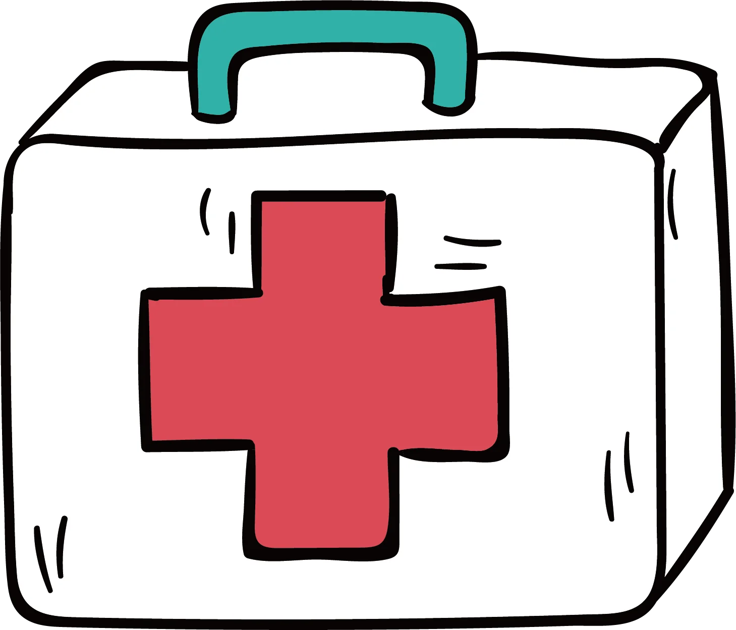 Emergency First Aid Medical Kit Clipart - Essential Healthcare Cartoon Illustration