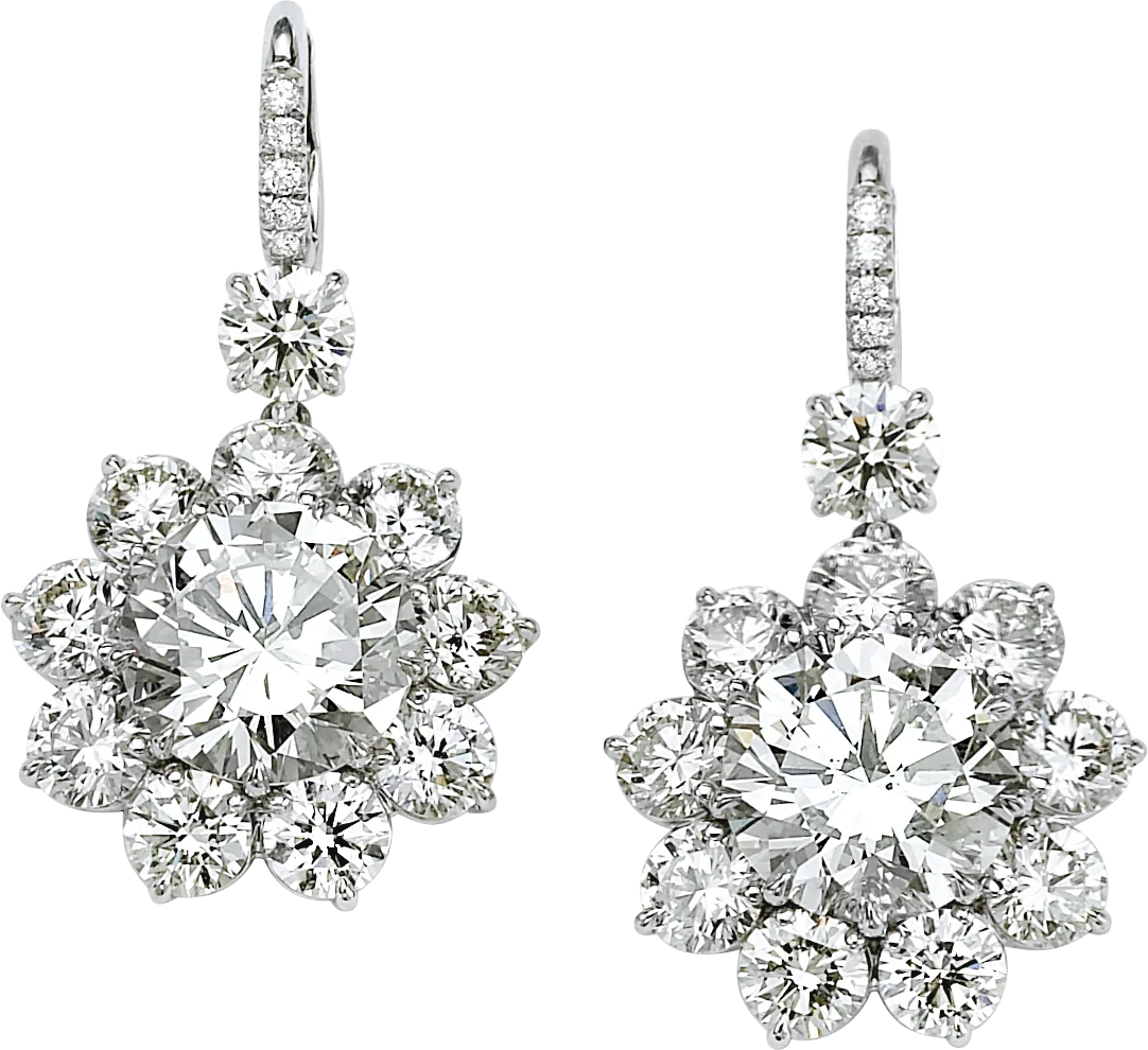 Exquisite Diamond Starburst Earrings Clipart with Radiant Crystal Clusters