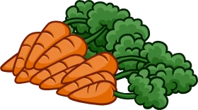 Fresh Garden Harvest Clipart: Crisp Carrots and Lush Broccoli Illustration