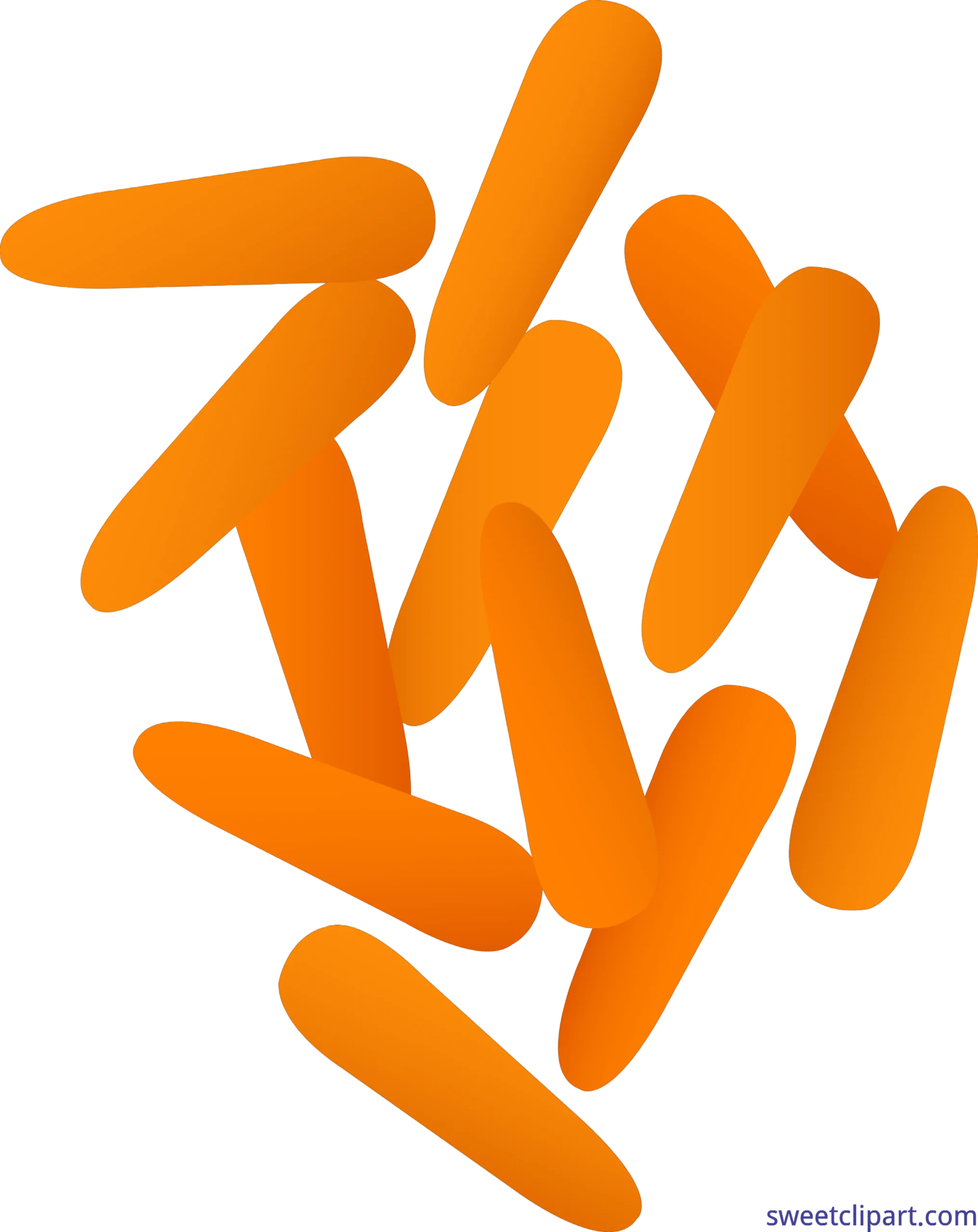 Fresh Orange Carrots Clipart: Playful Veggie Illustration for Culinary Designs