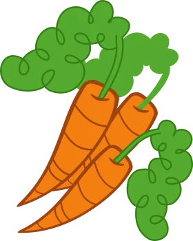 Fresh Orange Carrots with Green Leafy Tops: A Delightful Vegetable Clipart Design