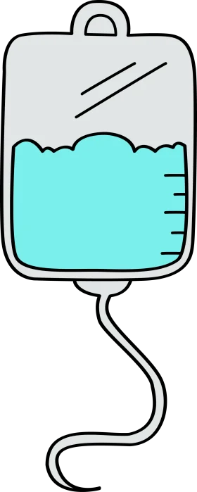 Medical IV Drip Bag Clipart - Healthcare Fluid Therapy Illustration