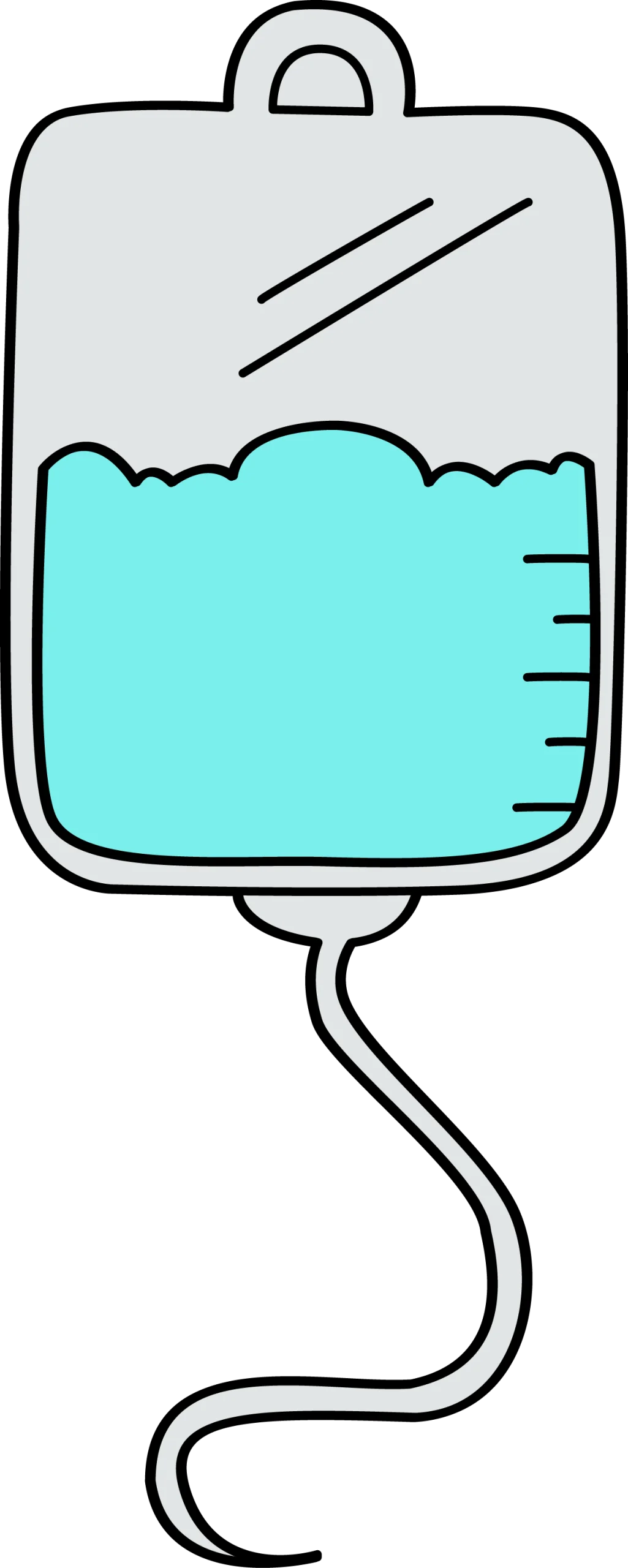 Medical IV Drip Bag Clipart - Healthcare Fluid Therapy Illustration