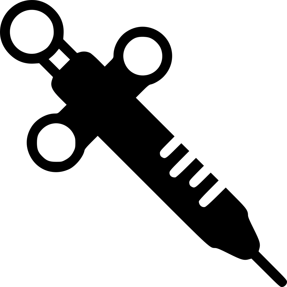 Medical Precision Syringe Injection Tool Silhouette Clipart Design