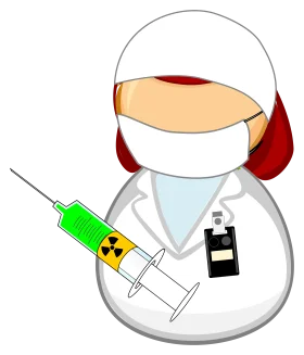 Medical Professional Snowman Clipart Holding Nuclear Warning Syringe Injection