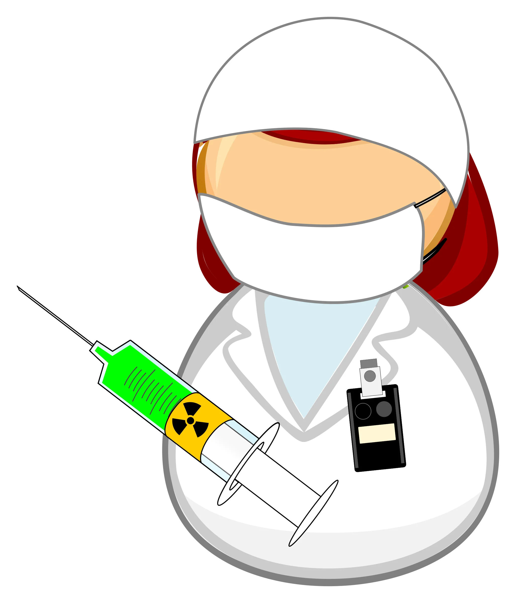 Medical Professional Snowman Clipart Holding Nuclear Warning Syringe Injection