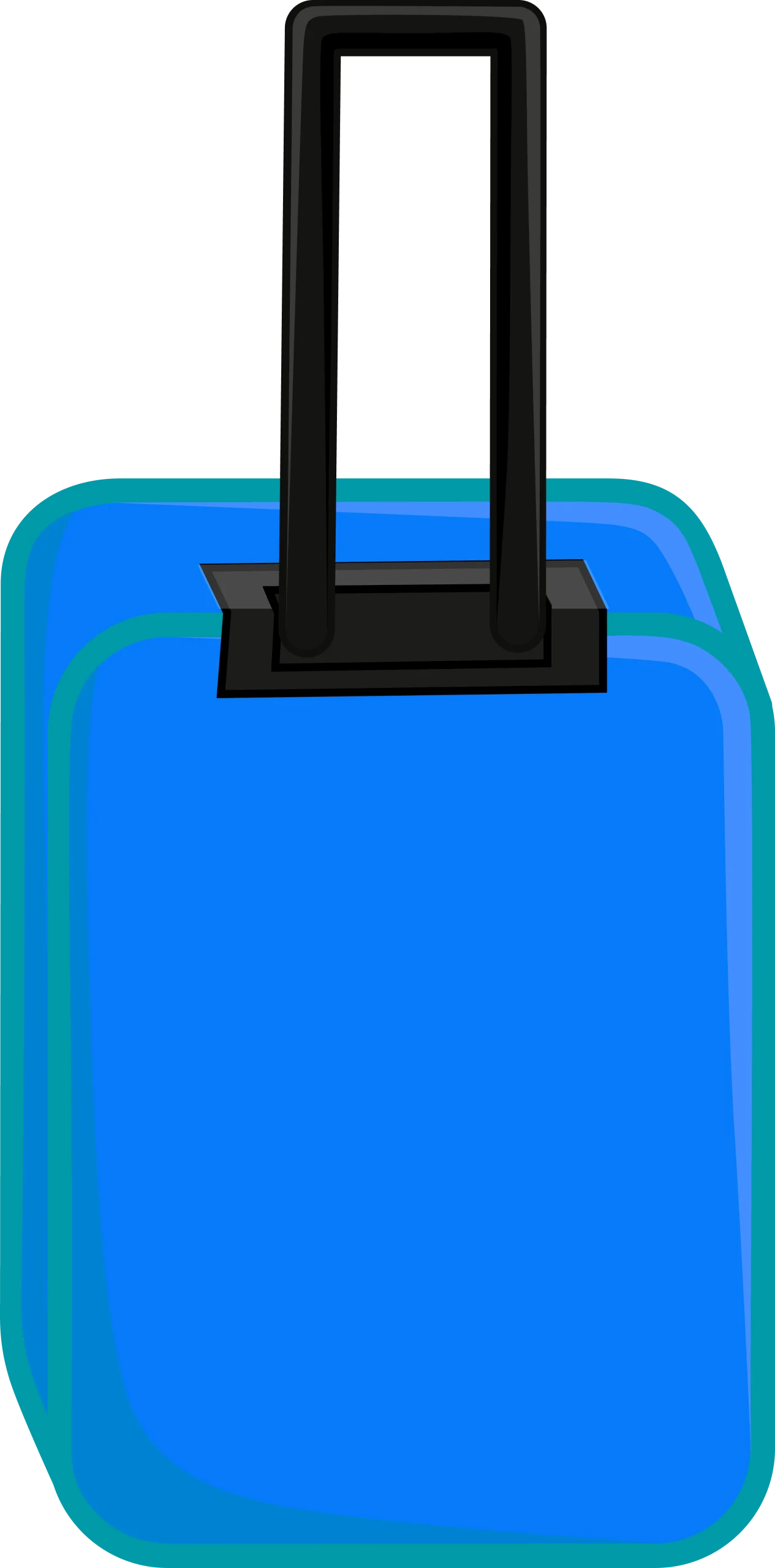 Modern Blue Travel Luggage Clipart with Sleek Telescoping Handle Design