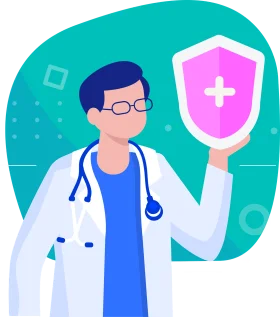 Professional Healthcare Provider Showcasing Medical Protection Clipart Illustration