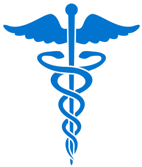 Professional Medical Caduceus Symbol Blue Healthcare Clipart Design