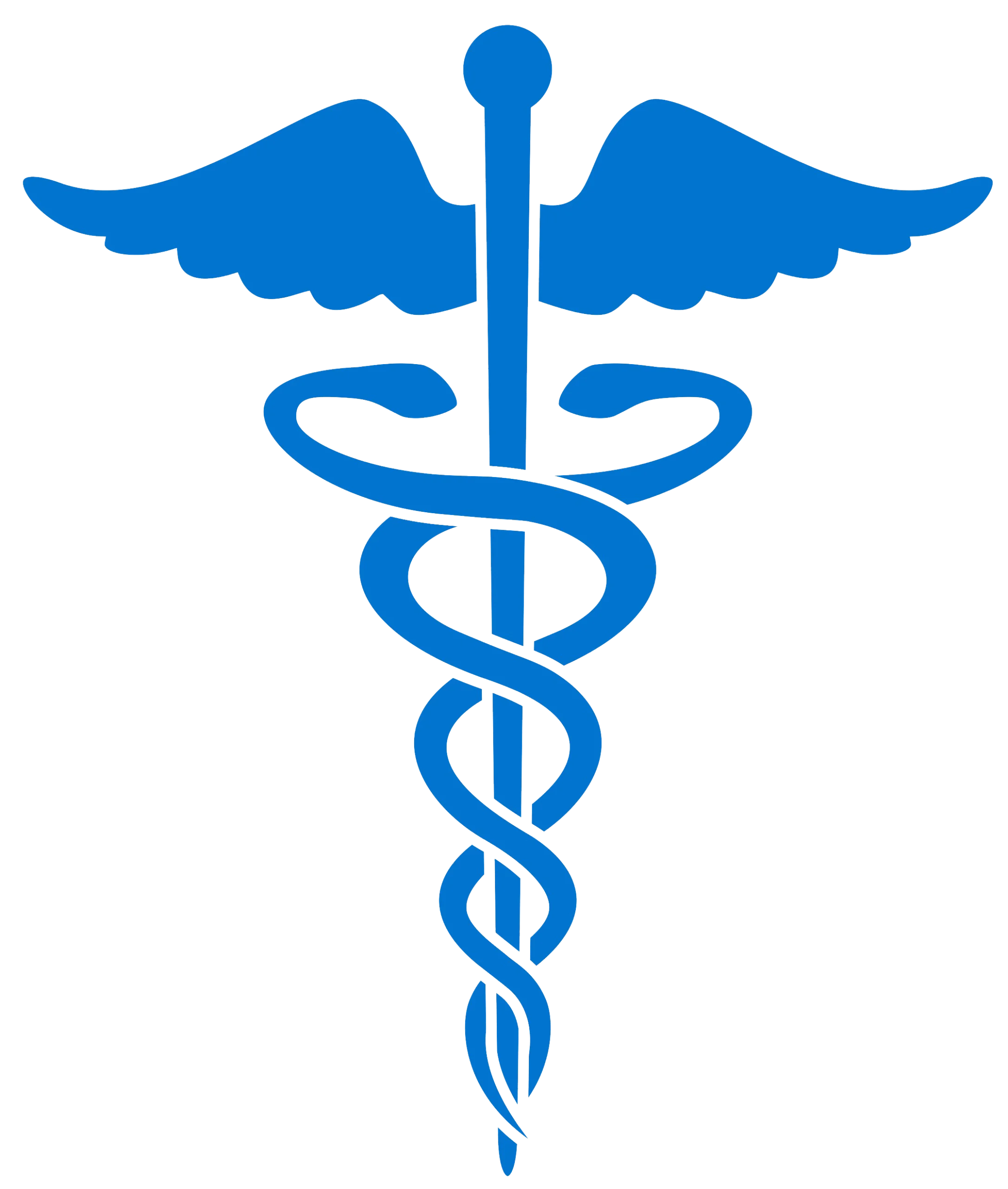 Professional Medical Caduceus Symbol Blue Healthcare Clipart Design