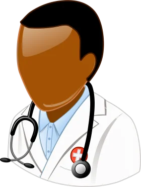 Professional Medical Practitioner Clipart Illustration with Stethoscope and Lab Coat
