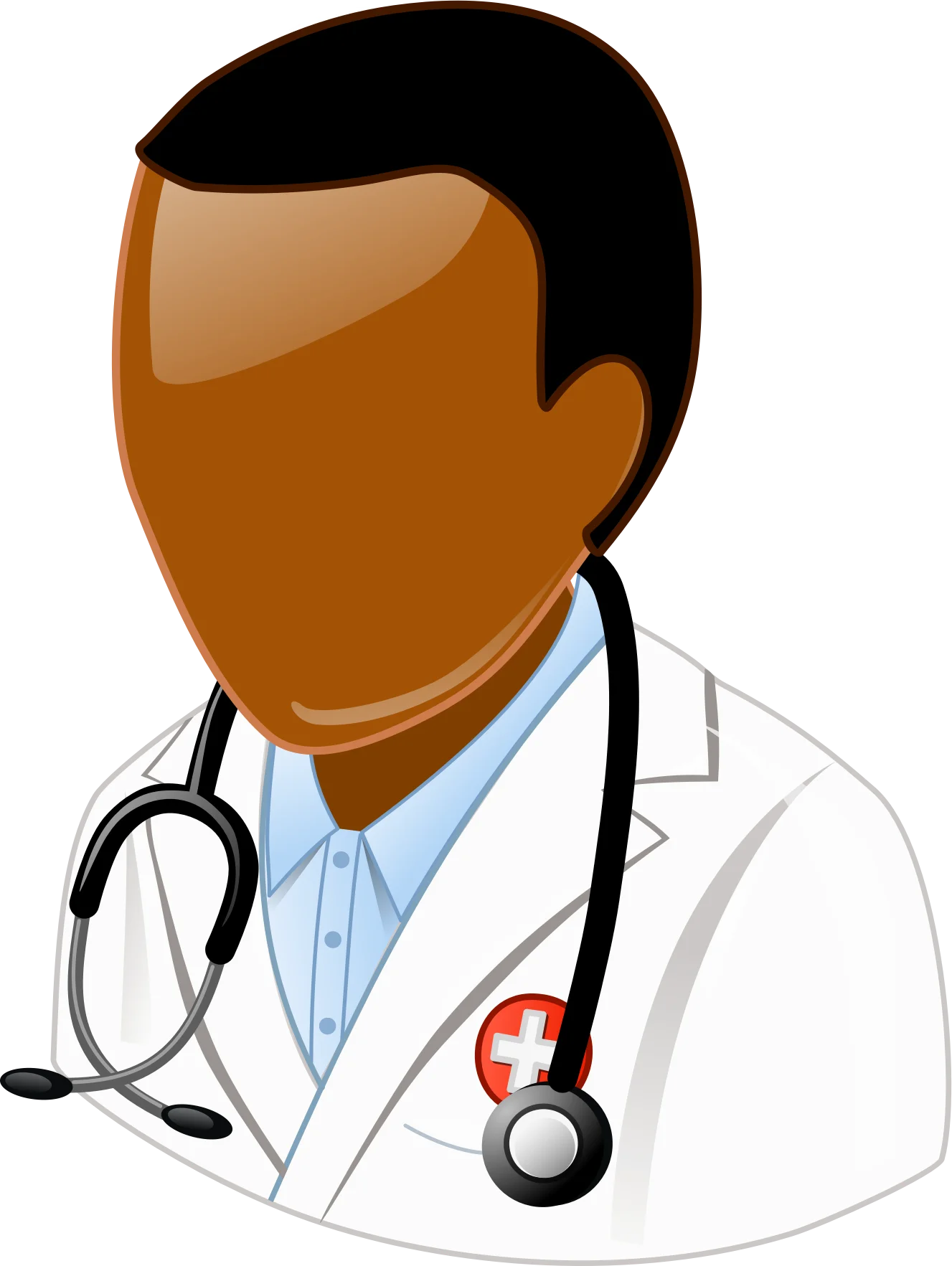 Professional Medical Practitioner Clipart Illustration with Stethoscope and Lab Coat