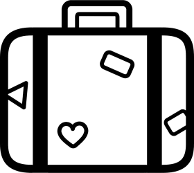 Simple Minimalist Travel Suitcase Clipart with Playful Design Elements