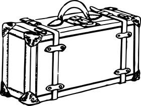 Vintage Traveling Suitcase Clipart Illustration - Classic Luggage Sketch Design