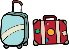Whimsical Cartoon Travel Luggage Clipart Set with Playful Designs