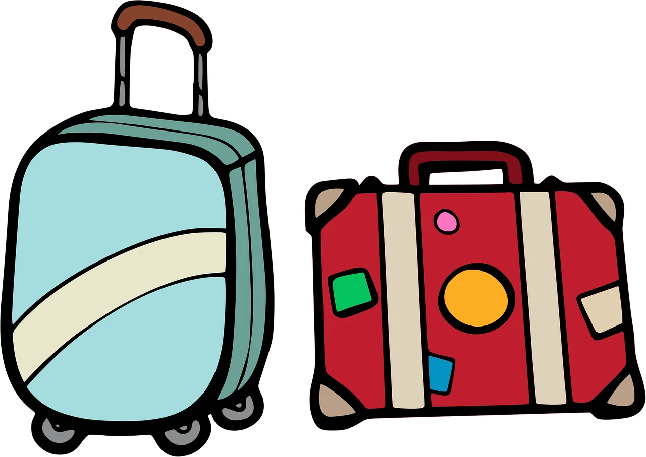 Whimsical Cartoon Travel Luggage Clipart Set with Playful Designs