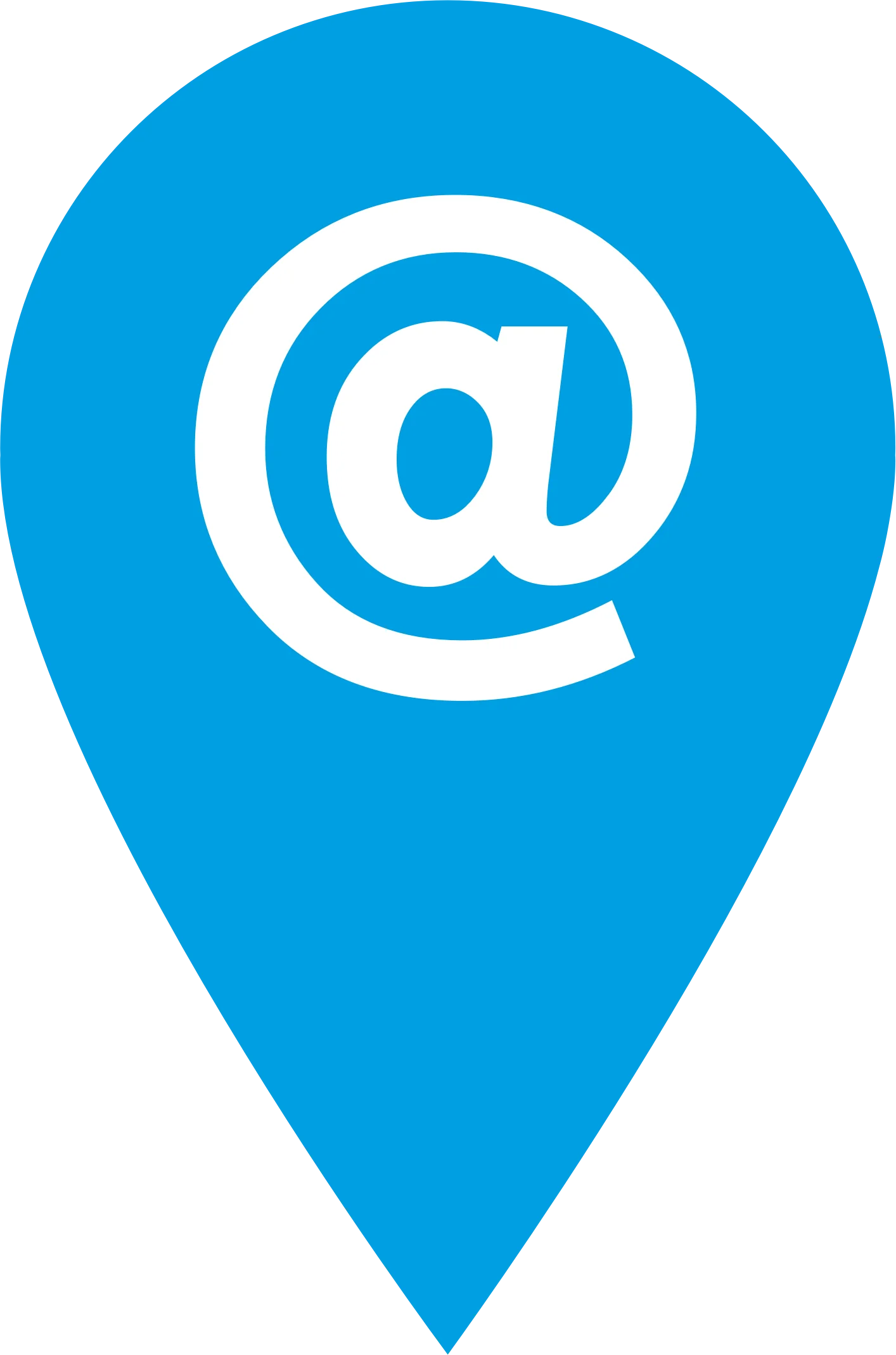 Blue Location Pin Clipart Featuring Email Symbol for Digital Communication
