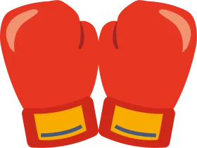 Bold Red Boxing Gloves Clipart - Dynamic Sports Graphics Design Element