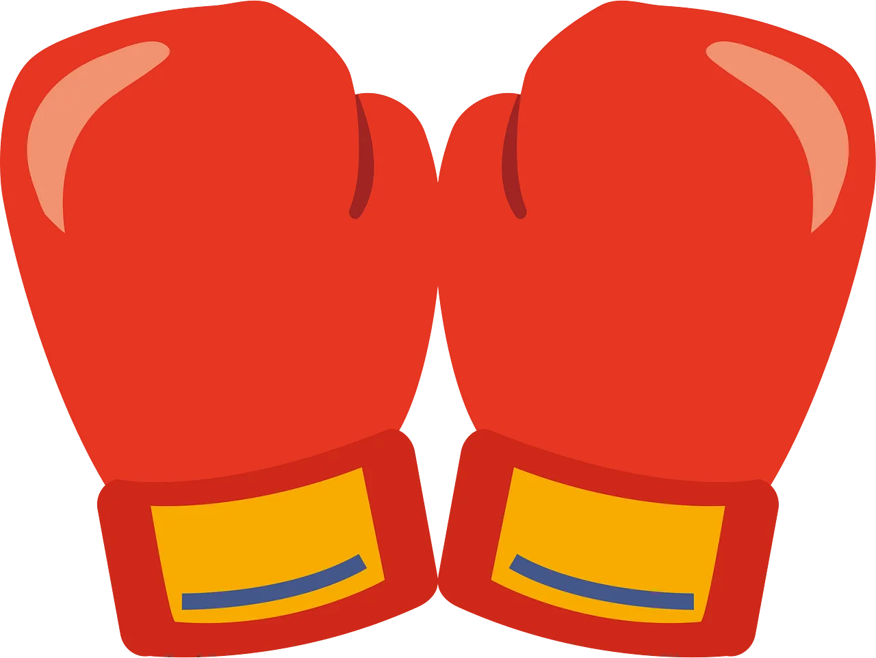Bold Red Boxing Gloves Clipart - Dynamic Sports Graphics Design Element