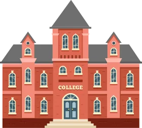 Classic Academic Building Illustration: A Charming Collegiate Clipart Design