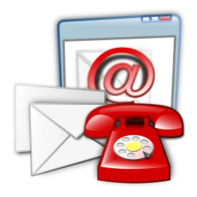Classic Communication Icons Illustrating Email and Telephone Clipart Design
