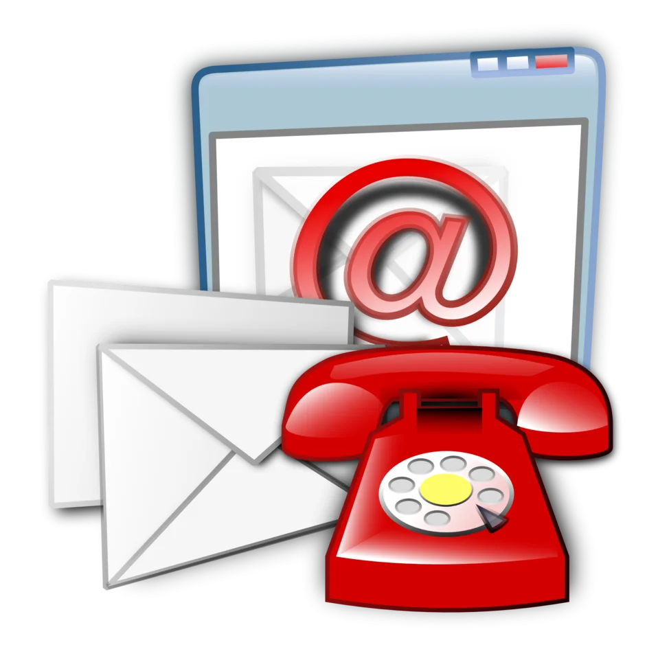 Classic Communication Icons Illustrating Email and Telephone Clipart Design