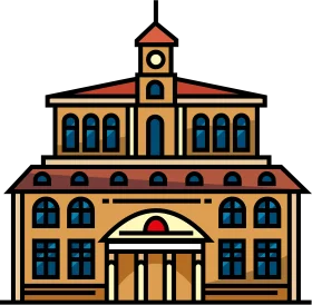 Classic Educational Institution Architectural Clipart Design with Elegant Structure