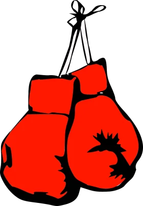Classic Red Boxing Gloves Clipart Design - Iconic Sporting Equipment Illustration