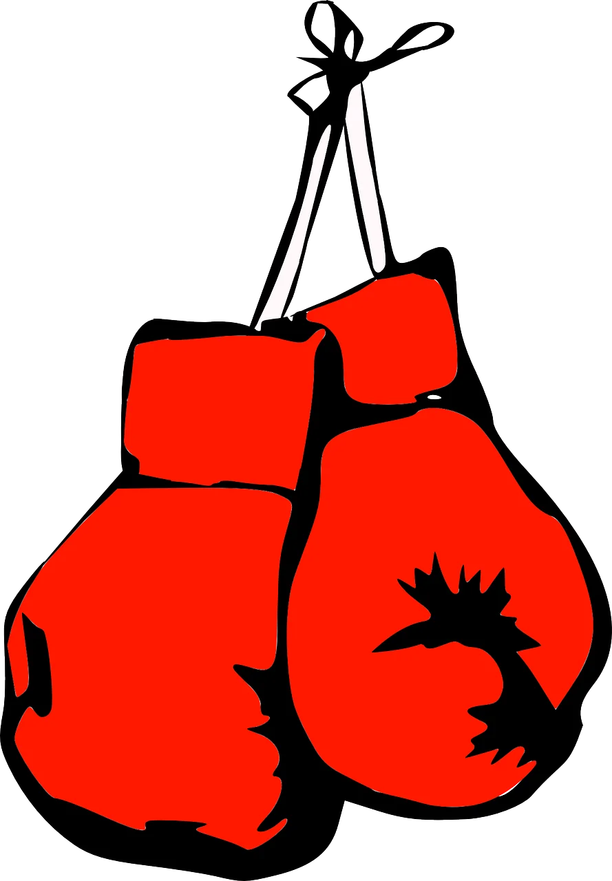 Classic Red Boxing Gloves Clipart Design - Iconic Sporting Equipment Illustration